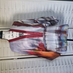 Anthropologie Bl Nk London water color open cardigan kimono size L